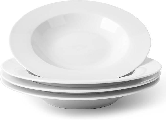 DOWAN Soup and Pasta Bowls Set of 4, 8 Ounces Pasta Plate, Microwave & by DOWAN