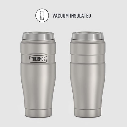 THERMOS Stainless King Travel Tumbler, 16 Ounce, Vacuum-Insulated | Matte Steel - Image 2