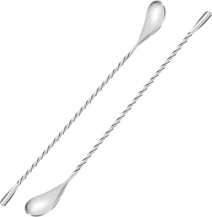 2 Pcs 12 Inch Bar Mixing Spoon Cocktail Spoon Stainless Steel Bar Long Spoon by SZLFSX