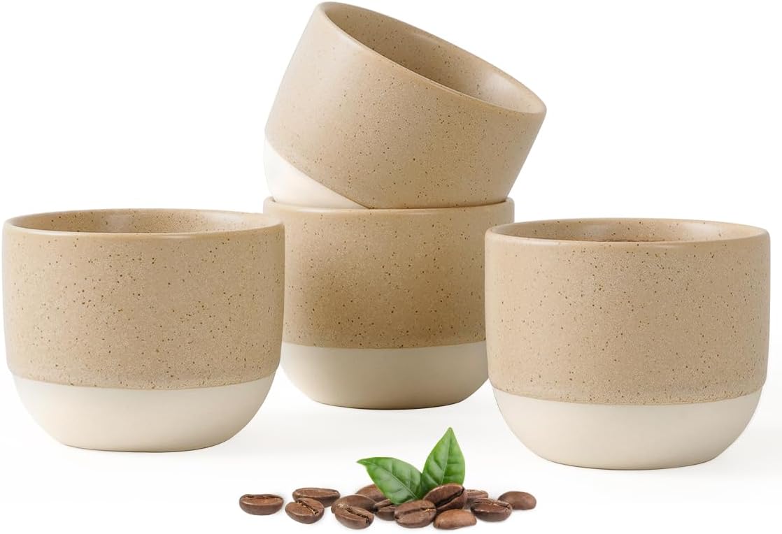 INGOFIN Ceramic Espresso Cup Set of 4-4.2 oz Espresso Cup by INGOFIN