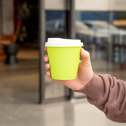 Restaurantware Ripple Wall Coffee Cups 500 Count 8 Ounce Insulated Eco Green - Image 11