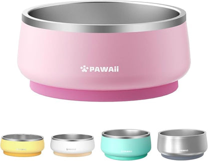 Pawaii Dog Bowl, 68 oz Stainless Steel Food and Water Bowl, ID Tag, 1 Pack | by Pawaii