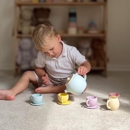 Mitico Silicone Tea Set for Toddlers 12M+, Montessori Pretend Play Tea Party - Image 6