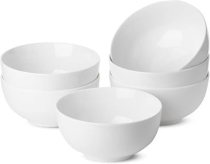 Brew To A Tea BTaT- White Bowls Set of 6, 16 oz by BrewToATea