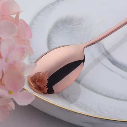 Buyer Star 8 Color Dinner Table Spoons 8-Inch Stainless Steel Metal Korean Soup Spoons