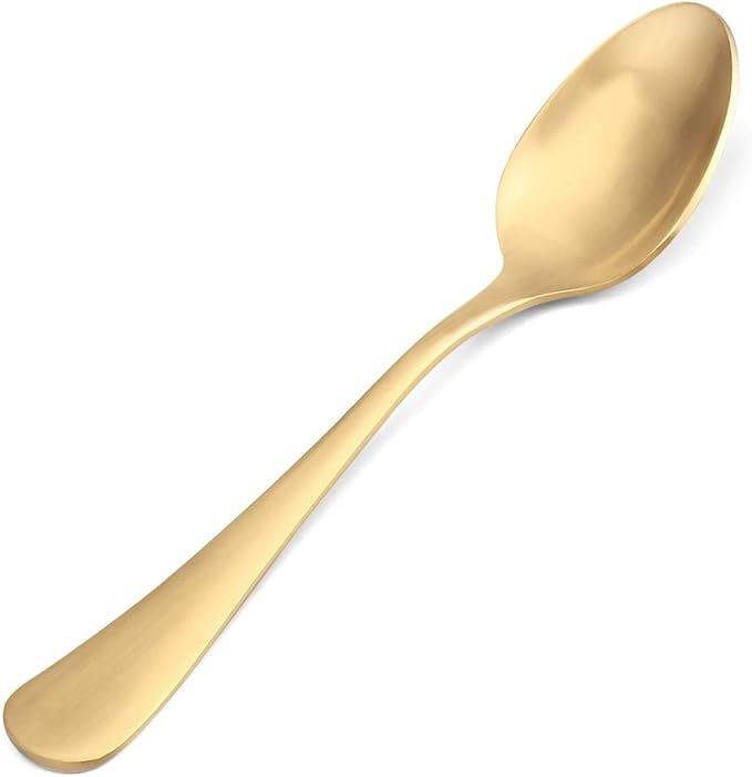 SHARECOOK Satin Finish 40-Piece Stainless Steel Flatware Set, Matte Gold - Image 4