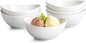 Small Porcelain Bowls, 11 OZ Ceramic Serving Bowls for Dessert, Set of 6 Plates for Condiment Ice Cream, Soup Sauce, Rice, Fruits, Portions Dish, Pure White (5 Inch(11 Ounce))
