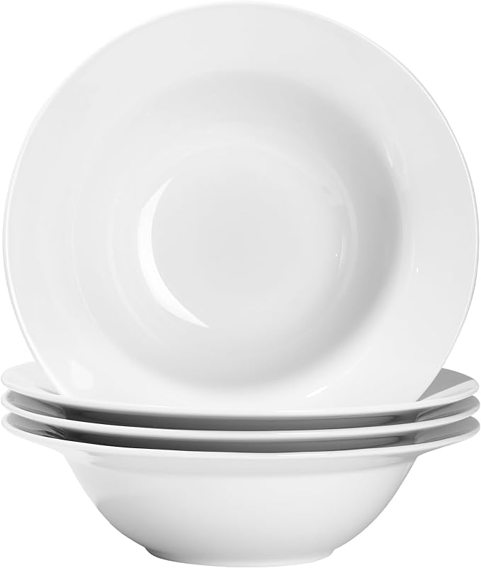 Soup and Pasta Bowls Set of 4, Microwave & Dishwasher Safe by fMBB