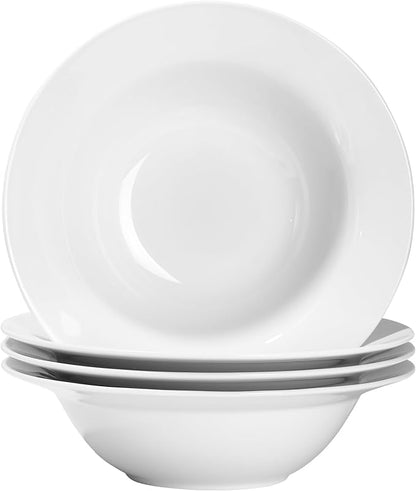 Soup and Pasta Bowls Set of 4, Microwave & Dishwasher Safe by fMBB