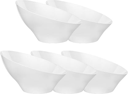 Bestluck 20 Oz White Plastic Party Bowls, 20 Pack | Disposable Snack Bowls by Bestluck