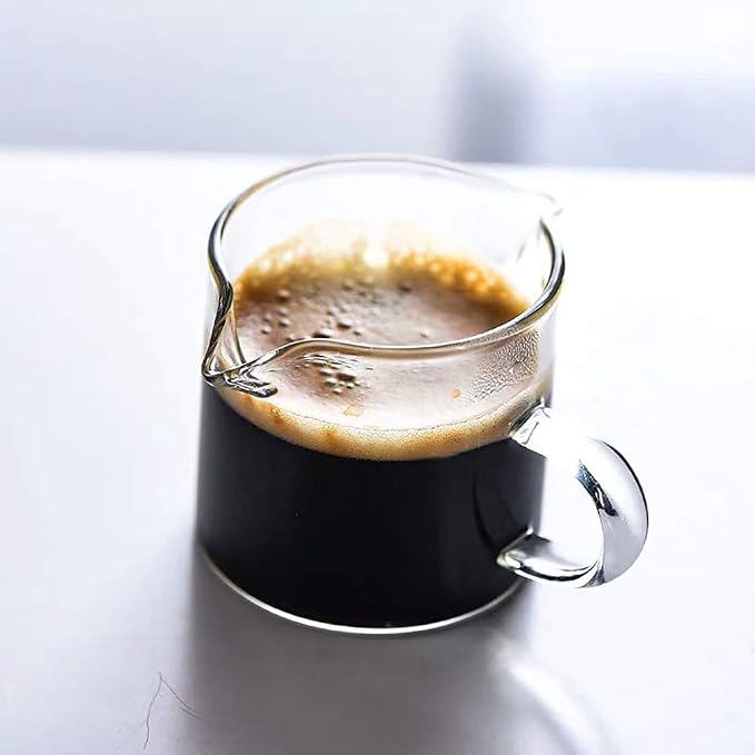 BCnmviku Shot Glasses Espresso Parts Double Spouts Milk Cup Clear Glass - Image 6