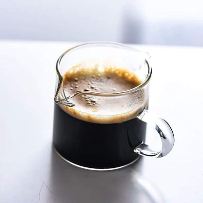 BCnmviku Shot Glasses Espresso Parts Double Spouts Milk Cup Clear Glass - Image 6