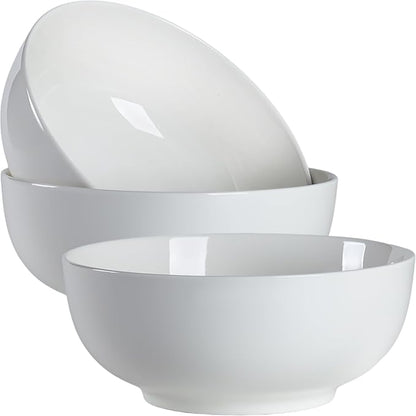 60 oz Large Pho Soup Bowls, Large Ramen Bowls, Off-White Big Ceramic Bowls Set by Zscera