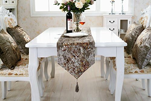 Elegant Luxury Shiny Bronze Velvet Damask Deco Tassels Wedding Party Hotel - Image 9