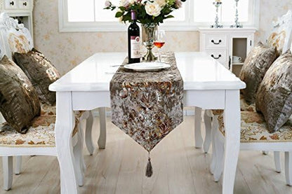 Elegant Luxury Shiny Bronze Velvet Damask Deco Tassels Wedding Party Hotel - Image 9