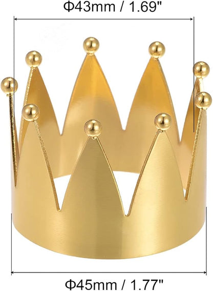 uxcell Metal Napkin Rings Set of 4, Crown Shape Napkin Ring Holder Buckle for Dining Table Decorations Wedding Birthday Holiday Party, Gold Tone
