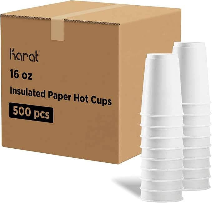 Karat C-KIC516W 16 oz Insulated Paper Hot Cup by Karat