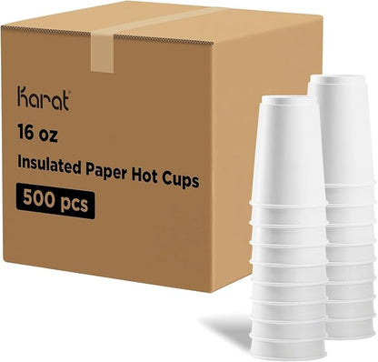 Karat C-KIC516W 16 oz Insulated Paper Hot Cup by Karat