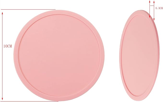 ONLYKXY 3 Pieces 3.93 Inch Silicone Coasters, Round Coasters - Image 2