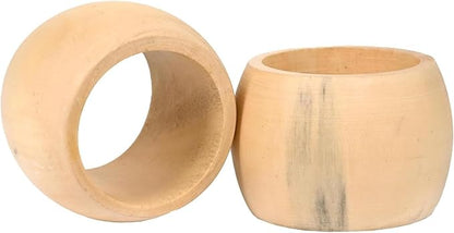 Handmade Acacia Wooden Napkin Rings Set of 12, Wood Napkin Holders - Image 2