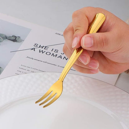 Oyster Fork Set of 12, 5.4 Inch Stainless Steel Cocktail Forks, 3 Tines Mini - Image 2