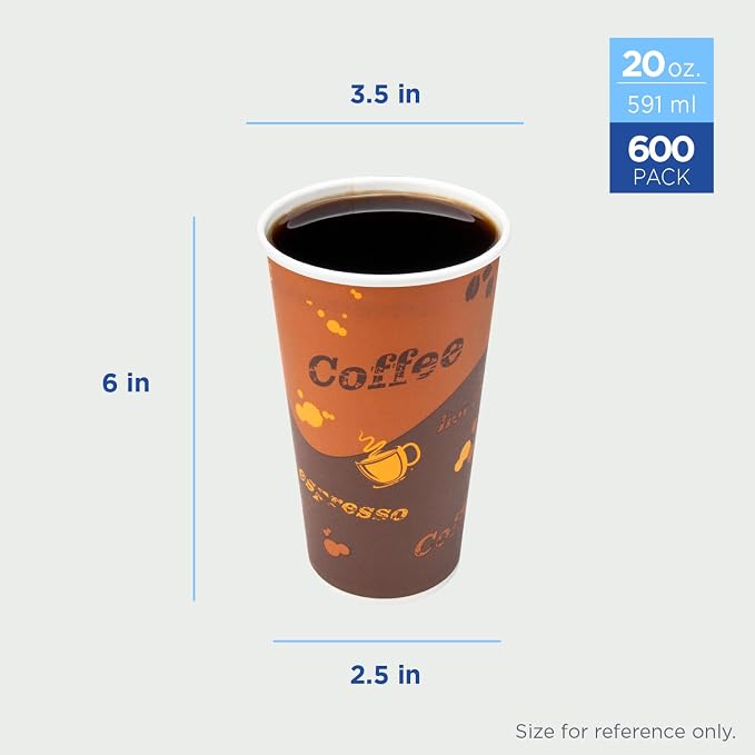 Karat 20 oz Paper Hot Coffee Cups Disposable, Leak-Resistant Double Poly-Lined - Image 3