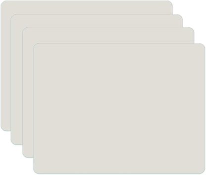 Silicone Placemats, Food-Grade Non-Slip Waterproof, Dining, Stain Resistant, Countertop Protector, Kitchen Counter Mat, Heat Resistant, Baking mat Dishwasher Safe (15.7x11.8Inch-4pack, White Gray)