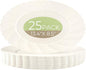 U-QE 25 Count Ivory Christmas Plastic Plates - 13.4 inch Oval Plates Disposable Plates Heavy Duty For Big Eaters, Ivory Disposable Platters Ideal for Christmas, Party, Picnic and Weddings