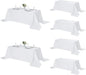 Fokitut 6 Pack Rectangle Tablecloth, 90x156 Inch, Stain Resistant and Wrinkle Polyester Table Cloth, Fabric Table Cover for Kitchen Dining, Wedding, Party, Holiday Dinner-White