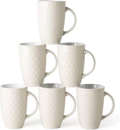 AmorArc 20 oz Large Coffee Mugs Set of 6, Tall Ceramic Coffee Cups-Beige | 3 by AmorArc