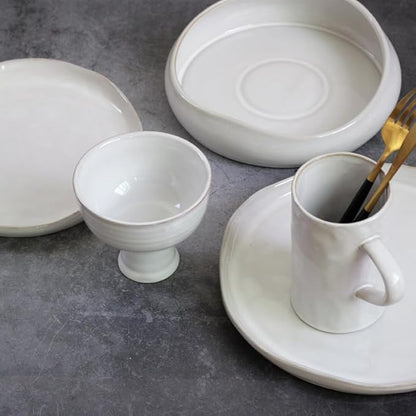 Decorative Bowl Free-Form Rim Glazed Ceramic Fruit Bowl for Kitchen Counter Ceramic Dining Room Table Centerpiecekey Bowl for Entryway Table|Dishwasher & Microwave Safe