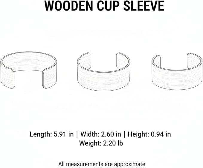 Office Desk & Home Coffee Station Accessory, Wooden Cup Sleeve - Image 7