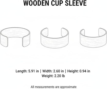 Office Desk & Home Coffee Station Accessory, Wooden Cup Sleeve - Image 7