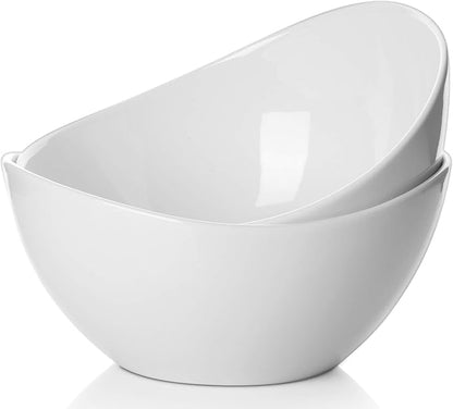 Samsle Porcelain Large Serving Bowl Set, 48 Oz Big Salad bowls, Large Serving by Samsle