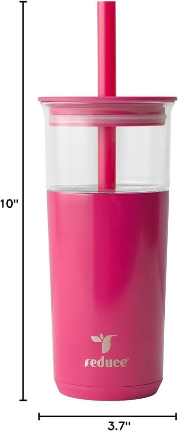 REDUCE Aspen - 20oz Vacuum Insulated Glass Tumbler - Extra Wide Straw & Lid | - Image 8