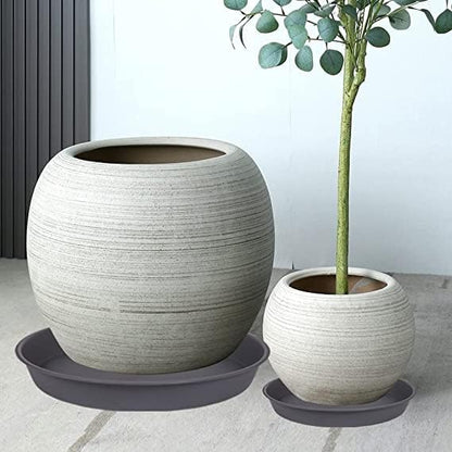 6 Pack of 10 inch Plant Saucer Gray, Heavy Duty Plastic Plant Saucer 10 inch - Image 3