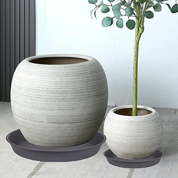 2 Pack of 10 inch Plant Saucer Gray, Heavy Duty Plastic Plant Saucer 10 inch - Image 3