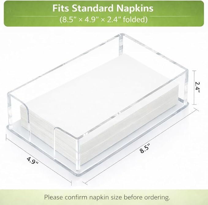 Fengzhe Acrylic Guest Towel Napkin Holder, Disposable Paper Towel Holder - Image 2