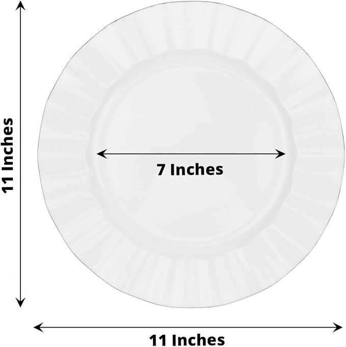 Efavormart 11" Dinner Plates – Set of 10 Plastic White Round Disposable Plates - Image 3