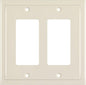Henne Bery Modern Edge Decorative Wall Plate Switch Plate Outlet Cover, Durable Solid Zinc Alloy (Double Decorator, Light Almond)