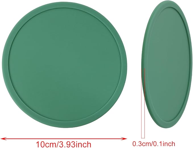ONLYKXY 3 Pieces 3.93 Inch Silicone Coasters, Round Coasters - Image 2