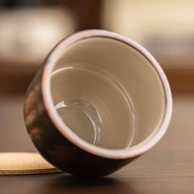 7oz Ceramic Espresso Cup, Modern Handleless Pottery Coffee Mug - Image 5