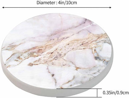 Marble Texture Background Coasters for Drinks Office Coffee Table Stone Liquid Arts Antique Aged Elegance Living Room Decor Set of 2 for Cold Drinks Wine Mugs and Cups 4 Inch