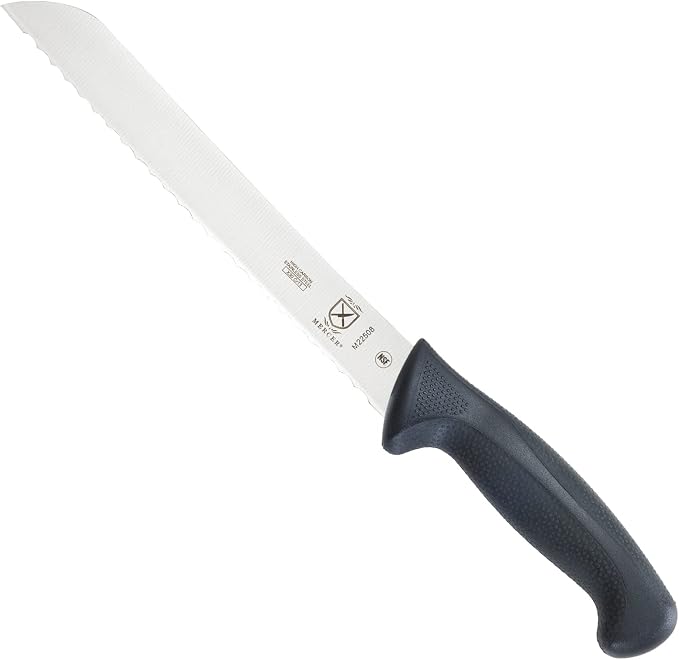 Mercer Culinary M22508 Millennia Black Handle, 8-Inch Wavy Edge, Bread Knife by MercerCulinary