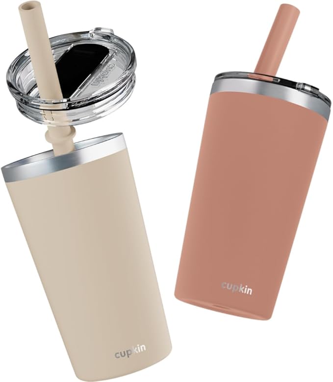CUPKIN Toddler Tumblers, The Original 12 oz Stackable Stainless Steel Cups by CUPKIN