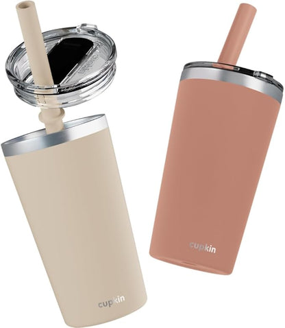 CUPKIN Toddler Tumblers, The Original 12 oz Stackable Stainless Steel Cups by CUPKIN