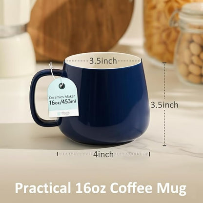 Teocera 16oz Ceramic Coffee Mugs Set of 4 – Stackable Latte Cups, Dishwasher & - Image 3