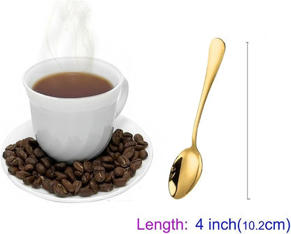 Demitasse Espresso Spoons, 4 Inches Stainless Steel Coffee Spoons - Image 2