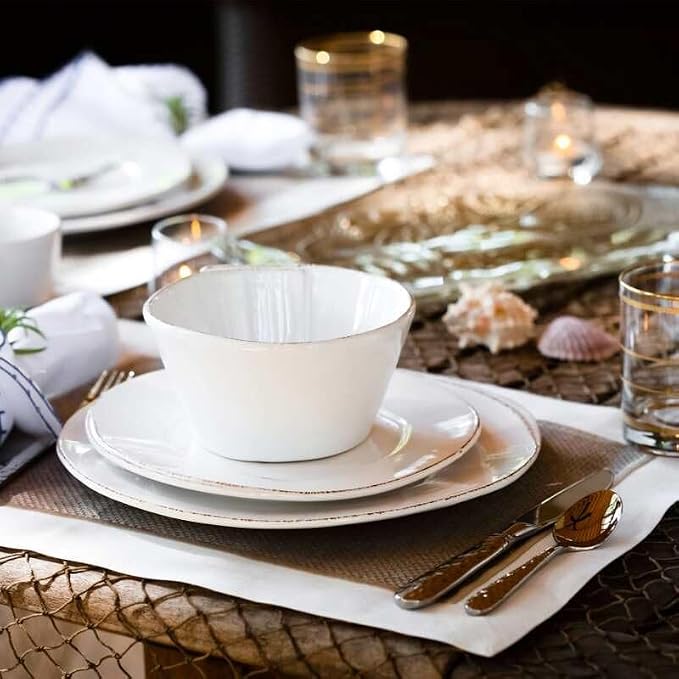VIETRI Lastra White Salad Plate - Image 5