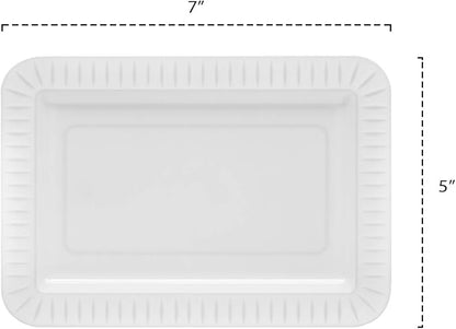 Party Essentials Elegance Quality Hard Plastic 5 x 7-Inch Rectangular Appetizer - Image 2